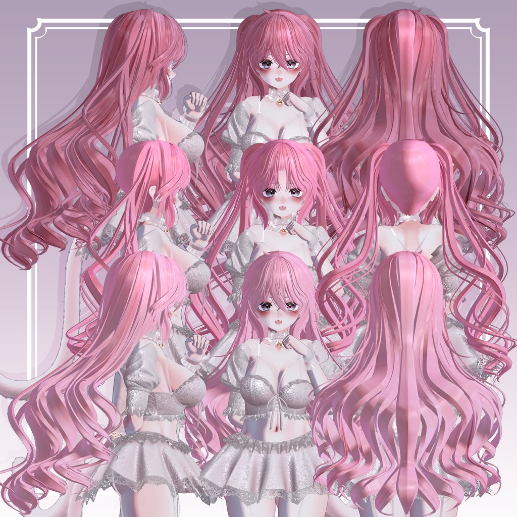 【VRC想定】3way+2 あんでも♡エンジェルツーサイドツインテールヘア