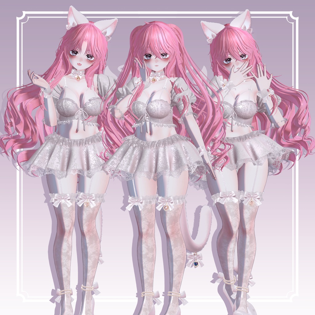 【VRC想定】3way+2 あんでも♡エンジェルツーサイドツインテールヘア