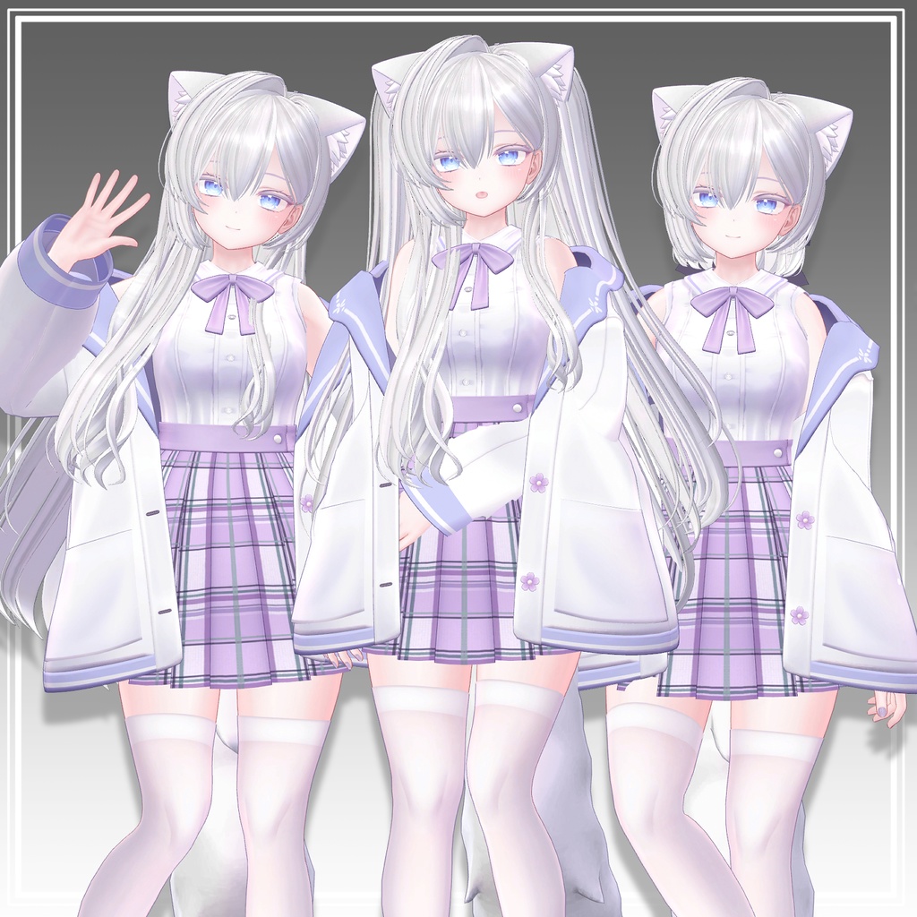 【VRC想定】4way+3 Dolly Bow ツーサイドツインボブ