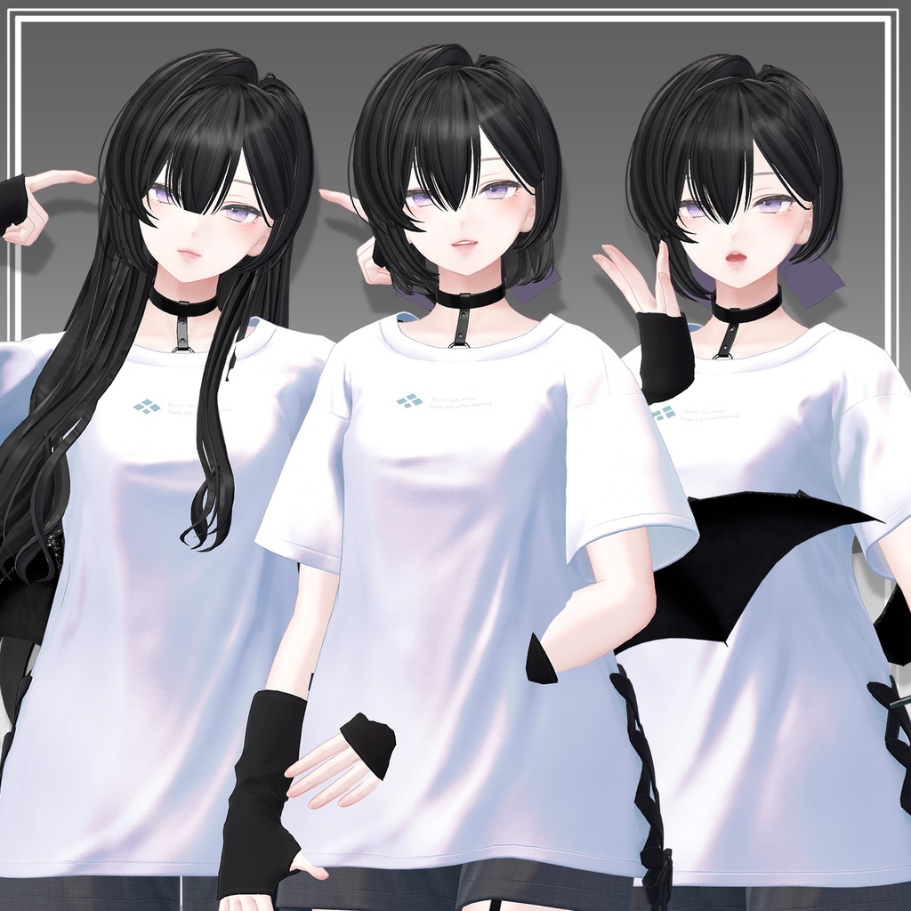 【VRC想定】4way+3 Dolly Bow ツーサイドツインボブ