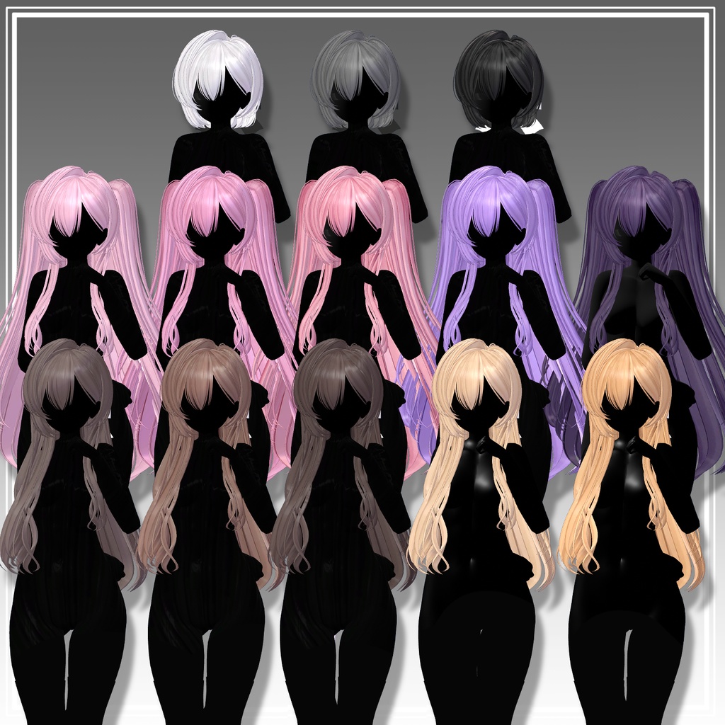 【VRC想定】4way+3 Dolly Bow ツーサイドツインボブ