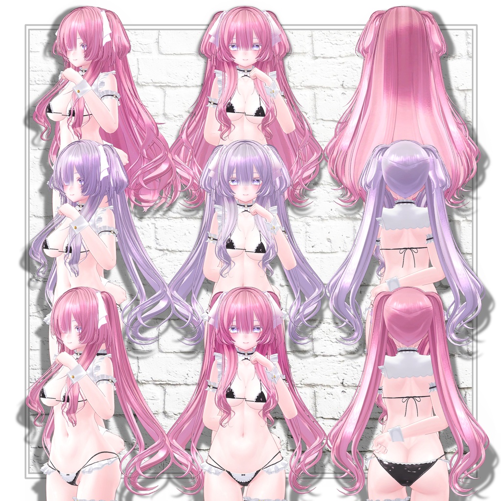 【VRC想定】3way×3 Shih Tzu Hair