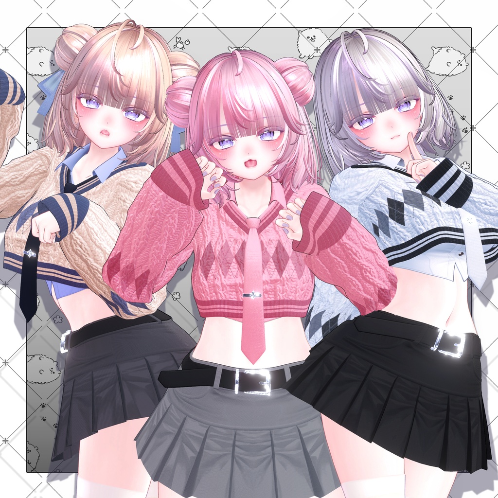 【VRC想定】おりぼんクマベアヘア