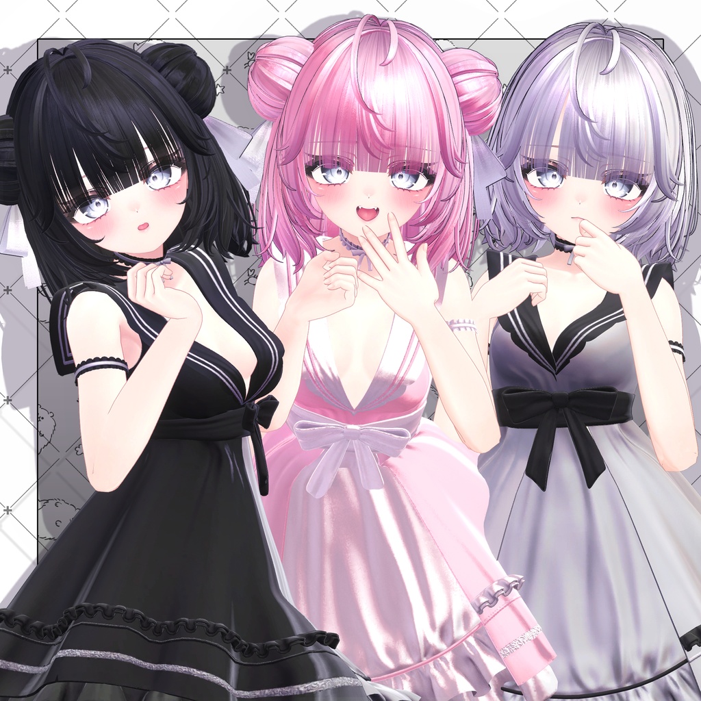 【VRC想定】おりぼんクマベアヘア