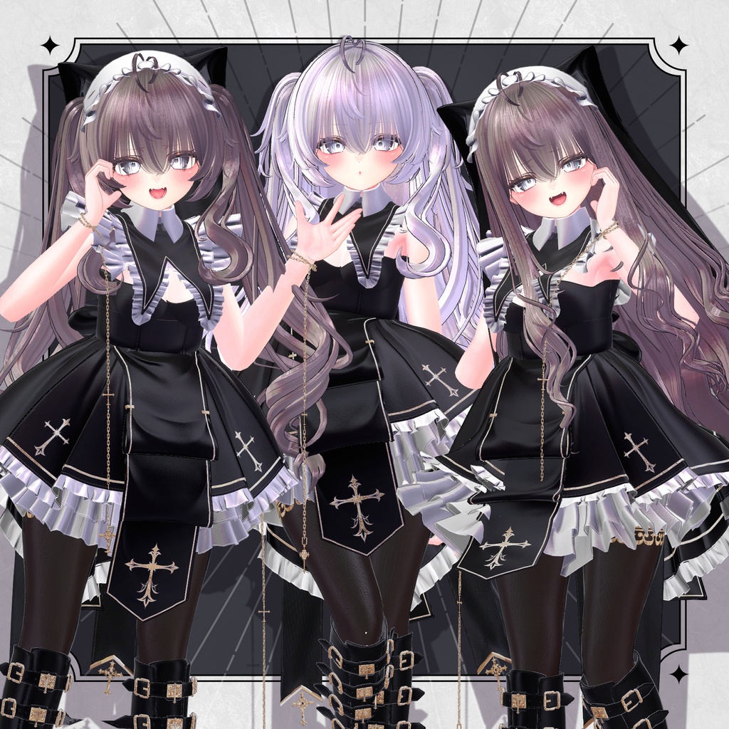 【VRC想定】Rosary ツーサイドツインテール Hair