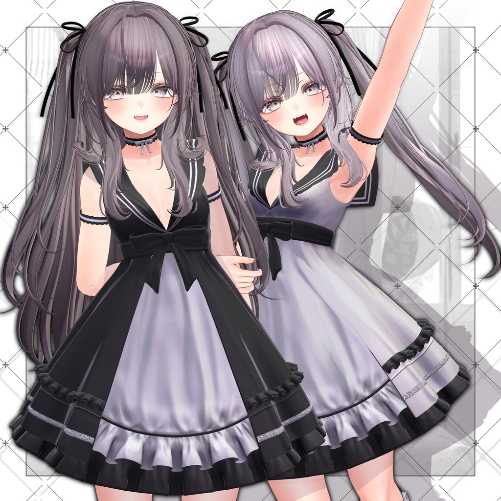 【VRC想定】Squirrel Two Side Twin Tail Hair