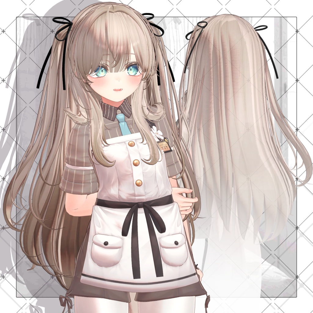 【VRC想定】Squirrel Two Side Twin Tail Hair