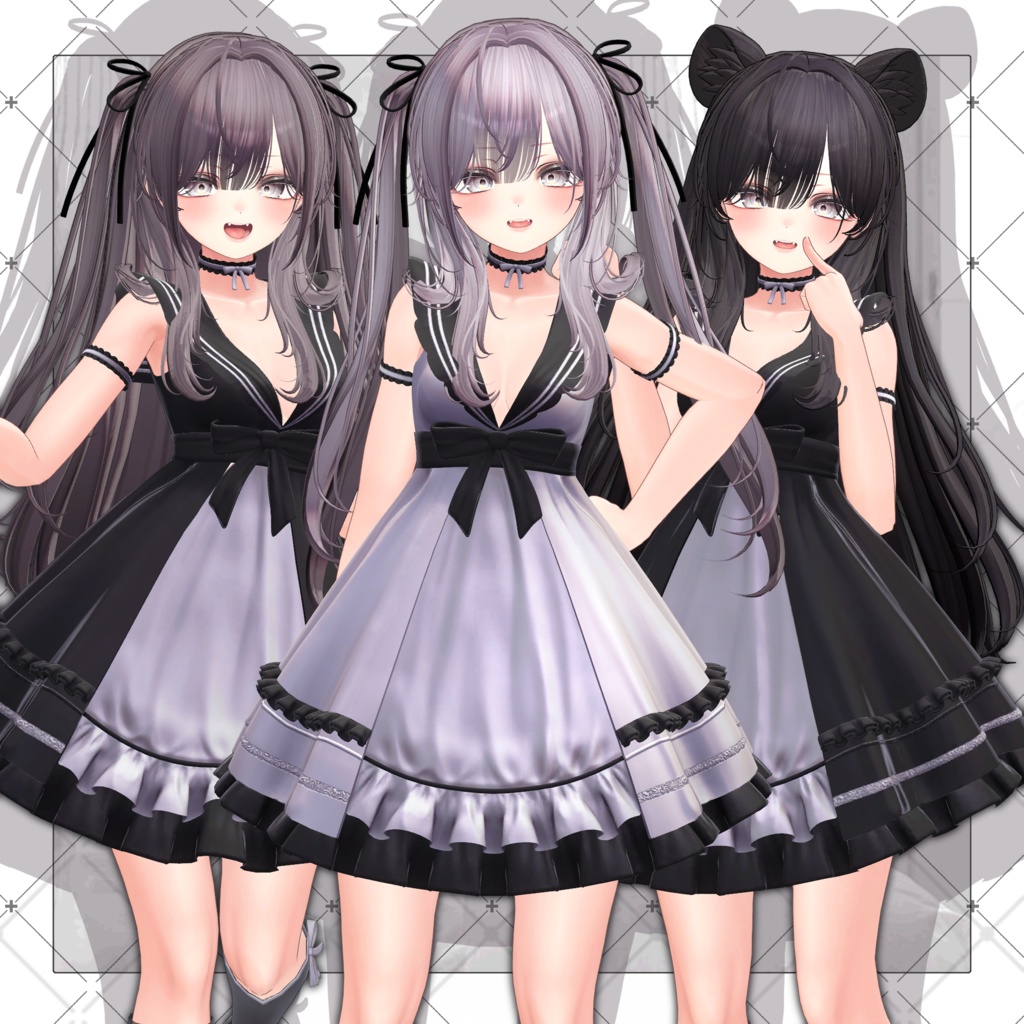 【VRC想定】Squirrel Two Side Twin Tail Hair