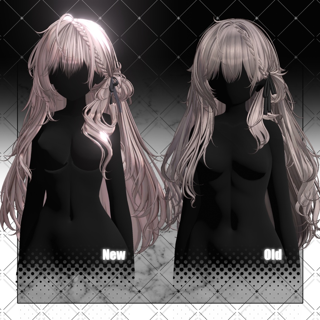 💗セール中💗【VRC想定】Bloom braid bun Hair Ver.2