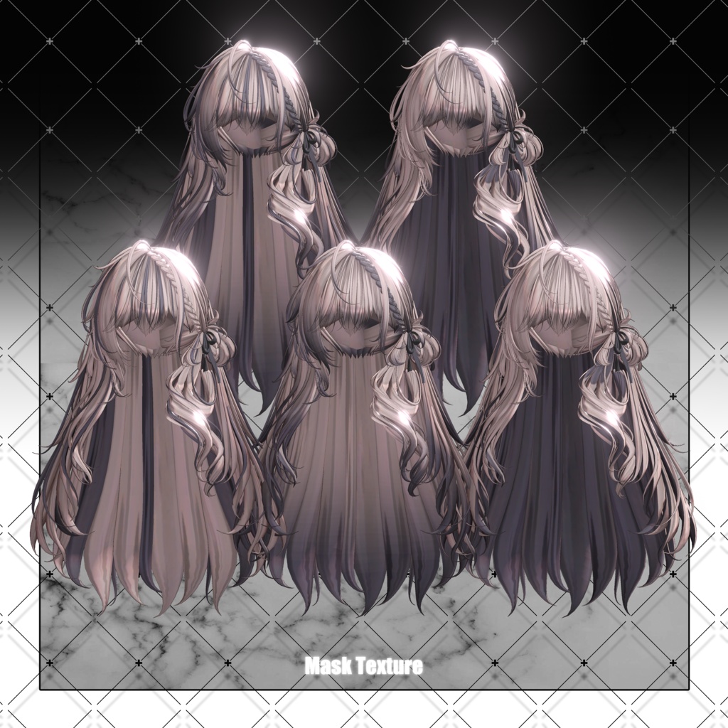 💗セール中💗【VRC想定】Bloom braid bun Hair Ver.2