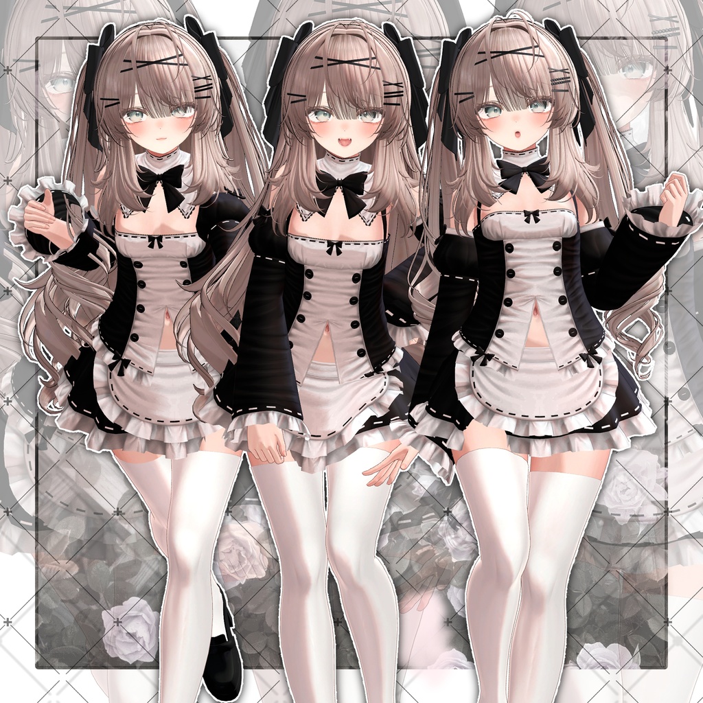 【VRC想定】Lop Rabbit Two side Twin Tail Hair
