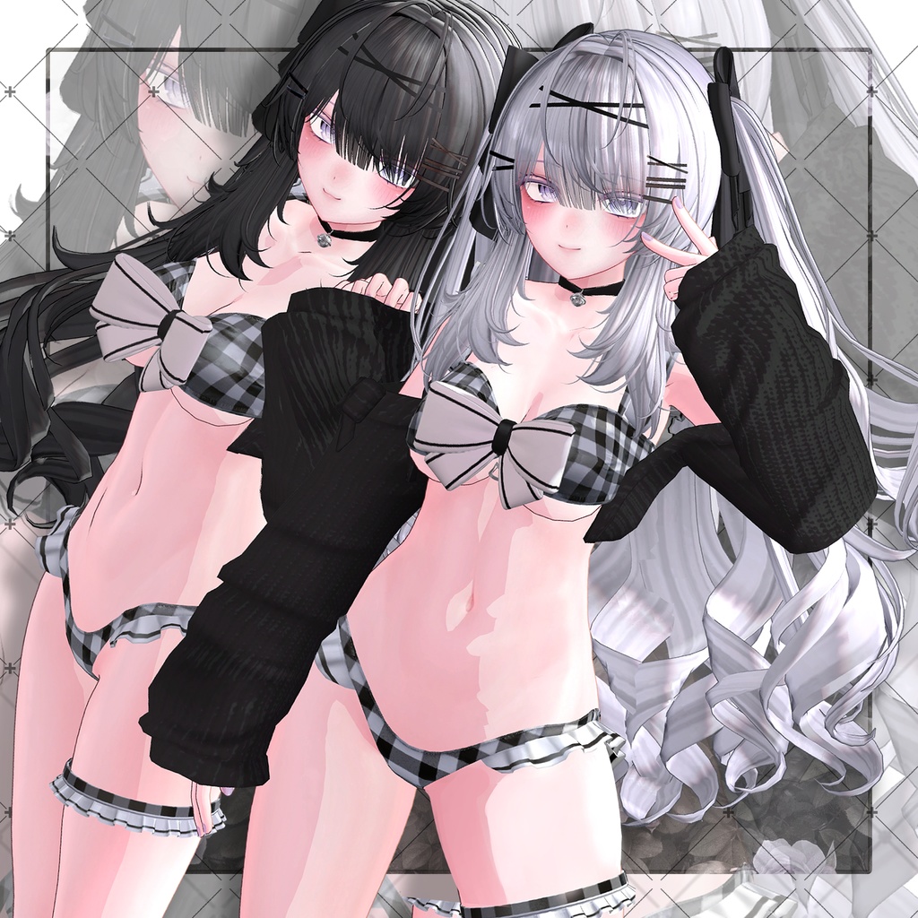 【VRC想定】Lop Rabbit Two side Twin Tail Hair