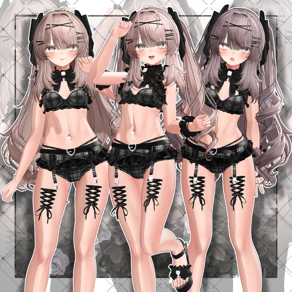 【VRC想定】Lop Rabbit Two side Twin Tail Hair