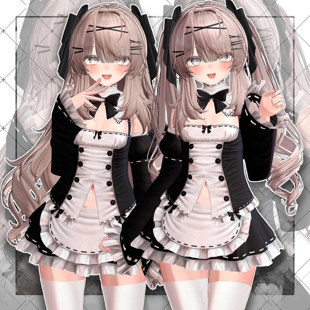 【VRC想定】Lop Rabbit Two side Twin Tail Hair