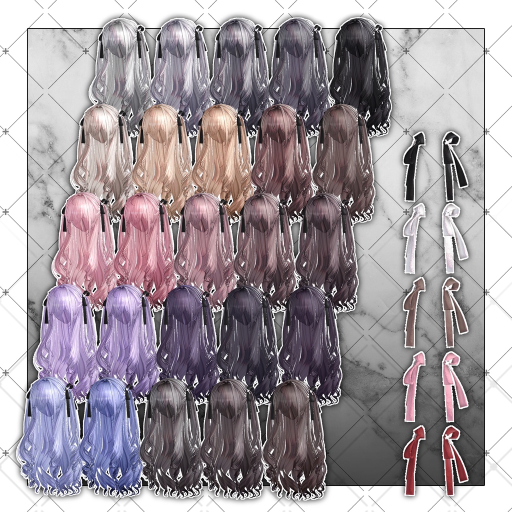 【VRC想定】Lilith Two Side Twin Tail Hair