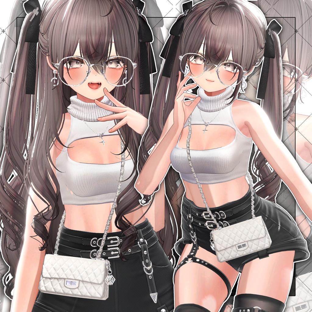 【VRC想定】Lilith Two Side Twin Tail Hair