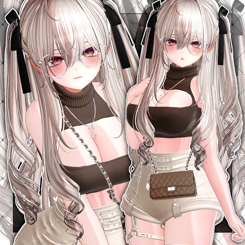【VRC想定】Lilith Two Side Twin Tail Hair