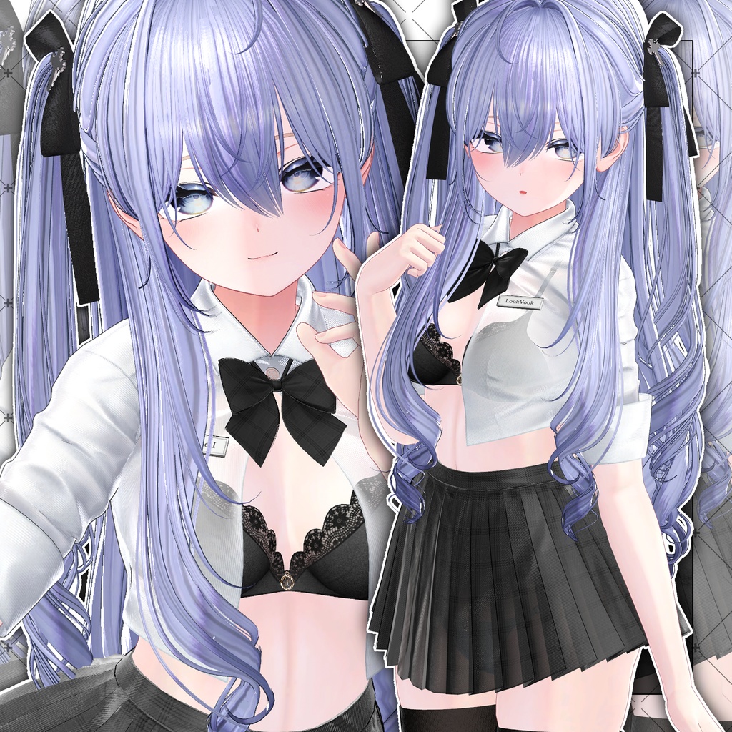 【VRC想定】Lilith Two Side Twin Tail Hair