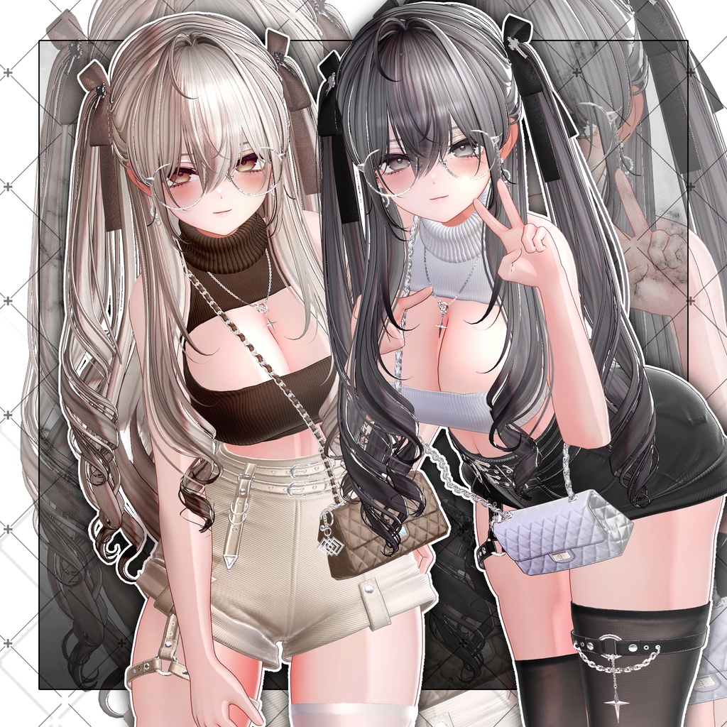 【VRC想定】Lilith Two Side Twin Tail Hair