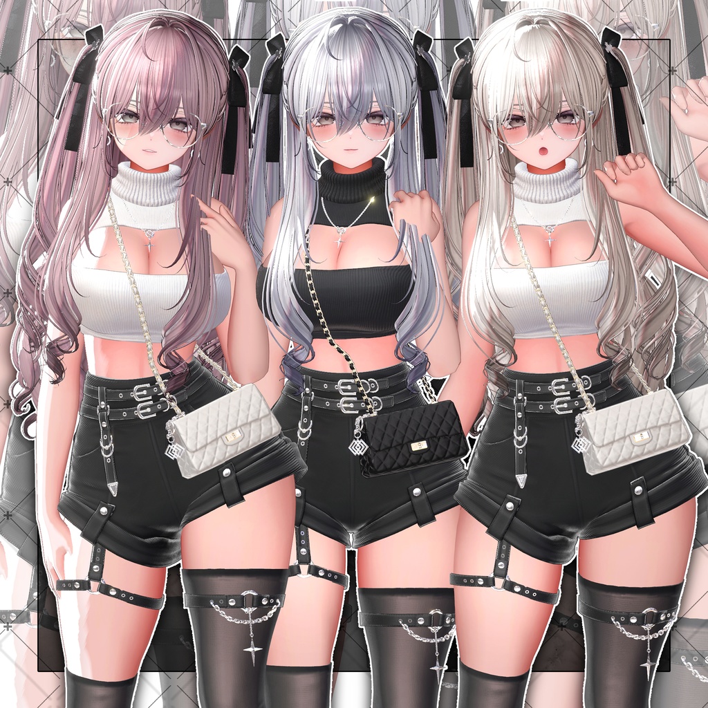 【VRC想定】Lilith Two Side Twin Tail Hair