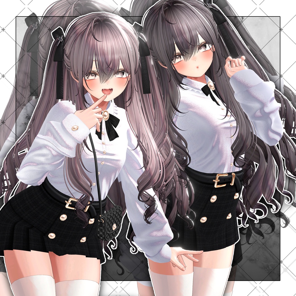 【VRC想定】Lilith Two Side Twin Tail Hair