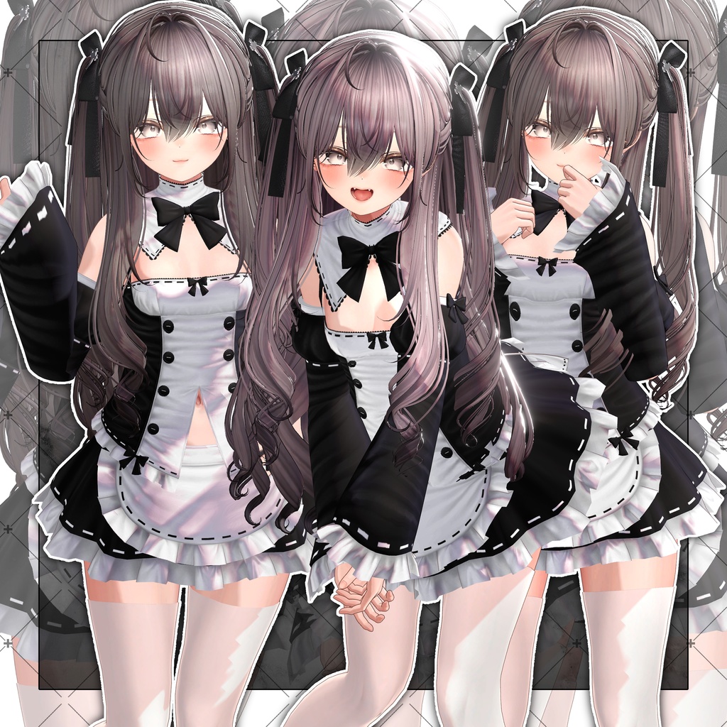 【VRC想定】Lilith Two Side Twin Tail Hair