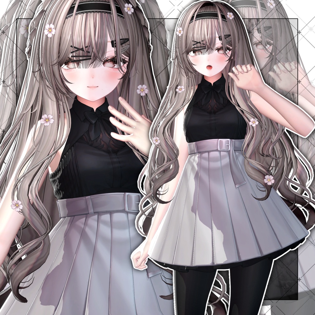 【VRC想定】Morning Rabbit Two Side Twin Tail Hair