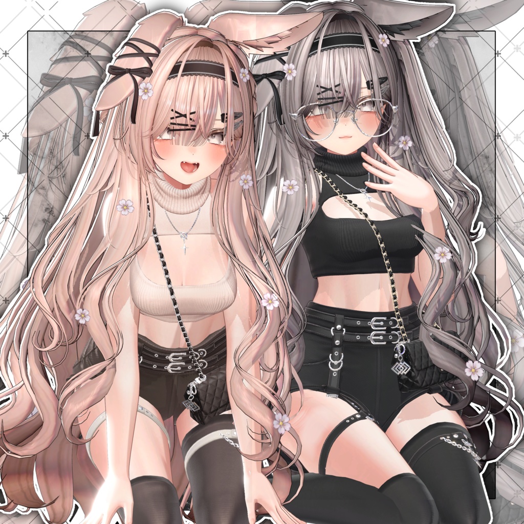 【VRC想定】Morning Rabbit Two Side Twin Tail Hair