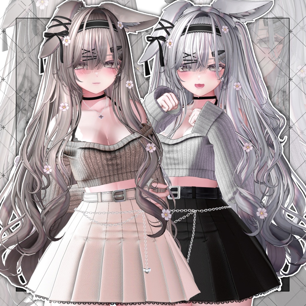 【VRC想定】Morning Rabbit Two Side Twin Tail Hair