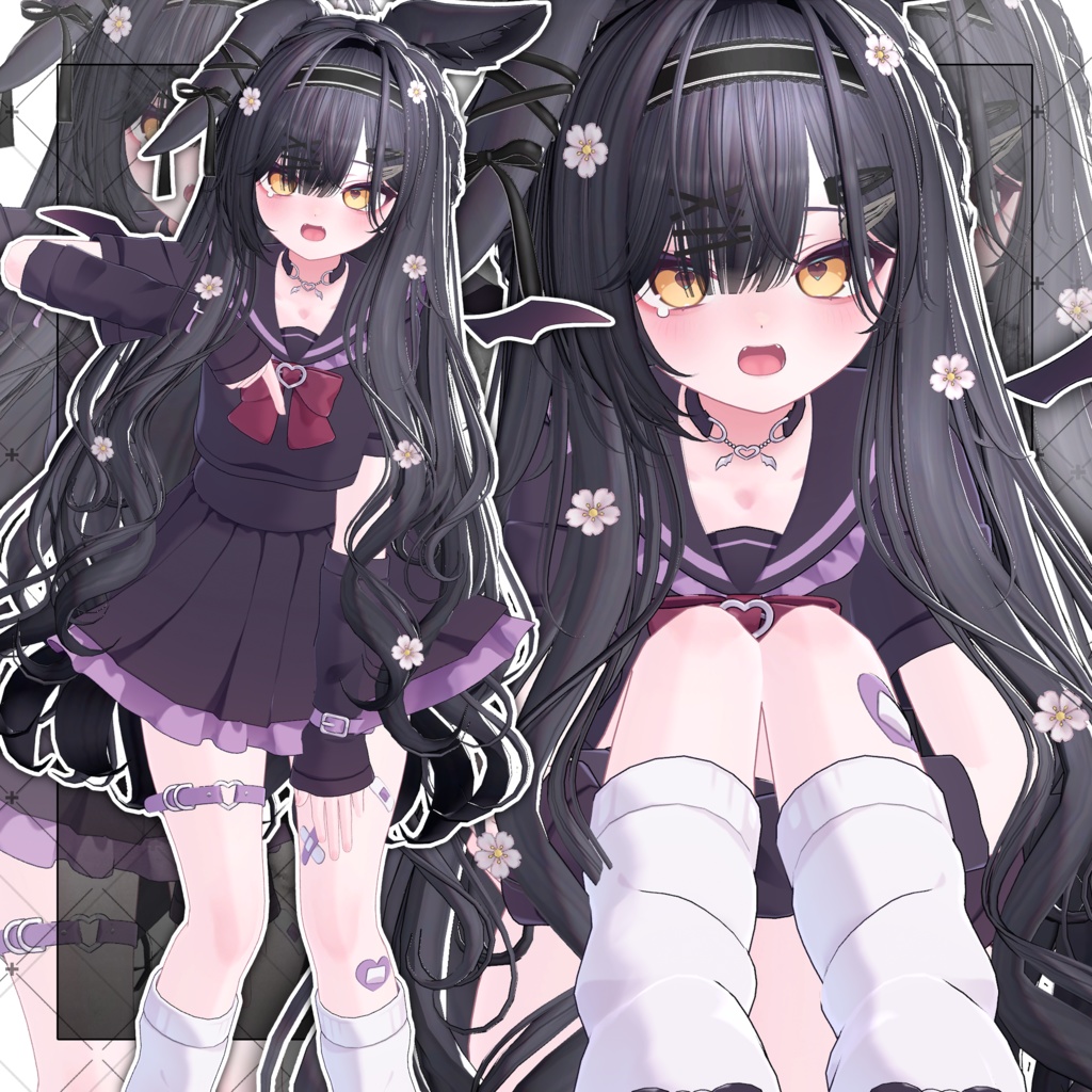 【VRC想定】Morning Rabbit Two Side Twin Tail Hair