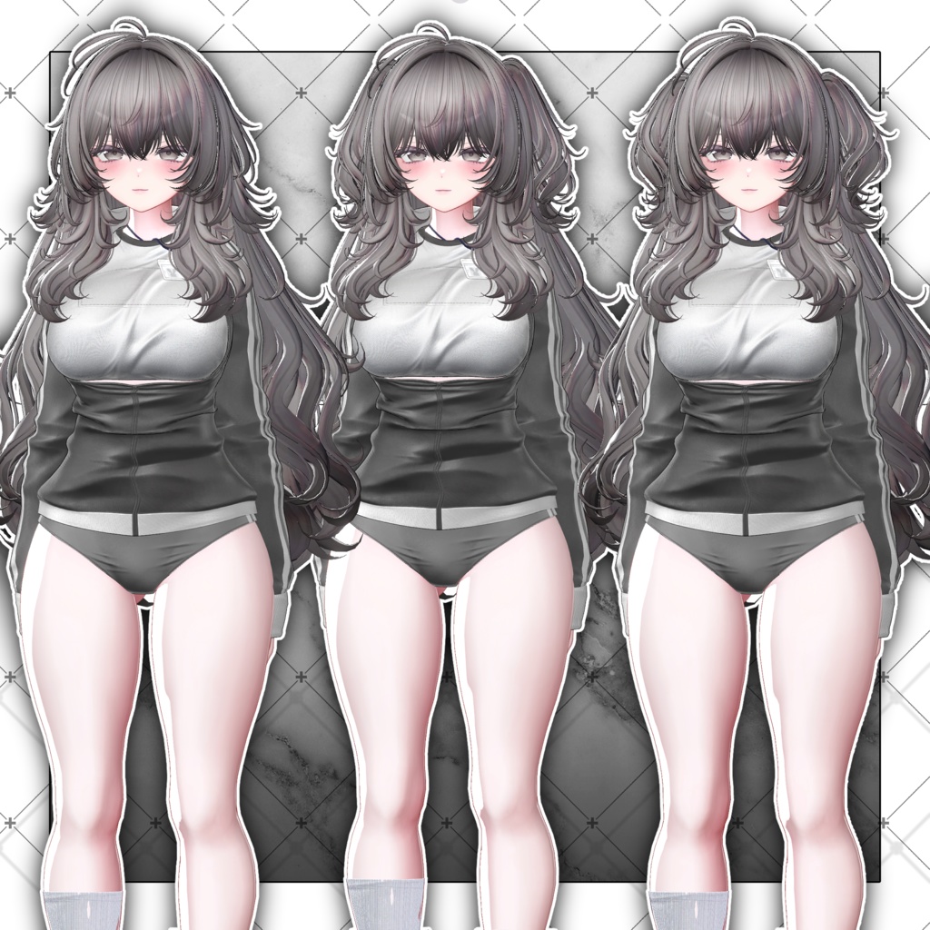 【VRC想定】Lazy Cat Two Side Twin Tail Hair