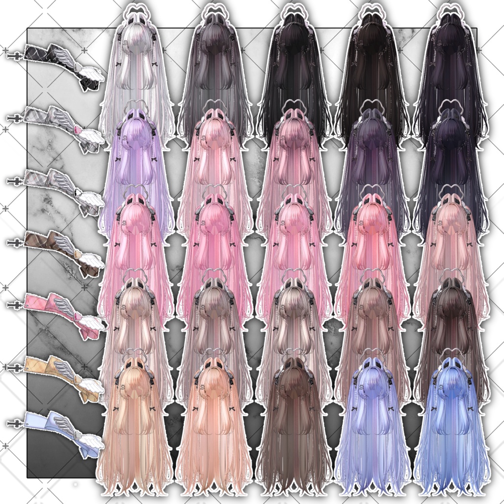 【VRC想定】Rabbit Angel Two Side Twin Tail Hair