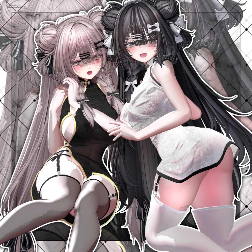 【VRC想定】Lotus BraidedBuns Hair