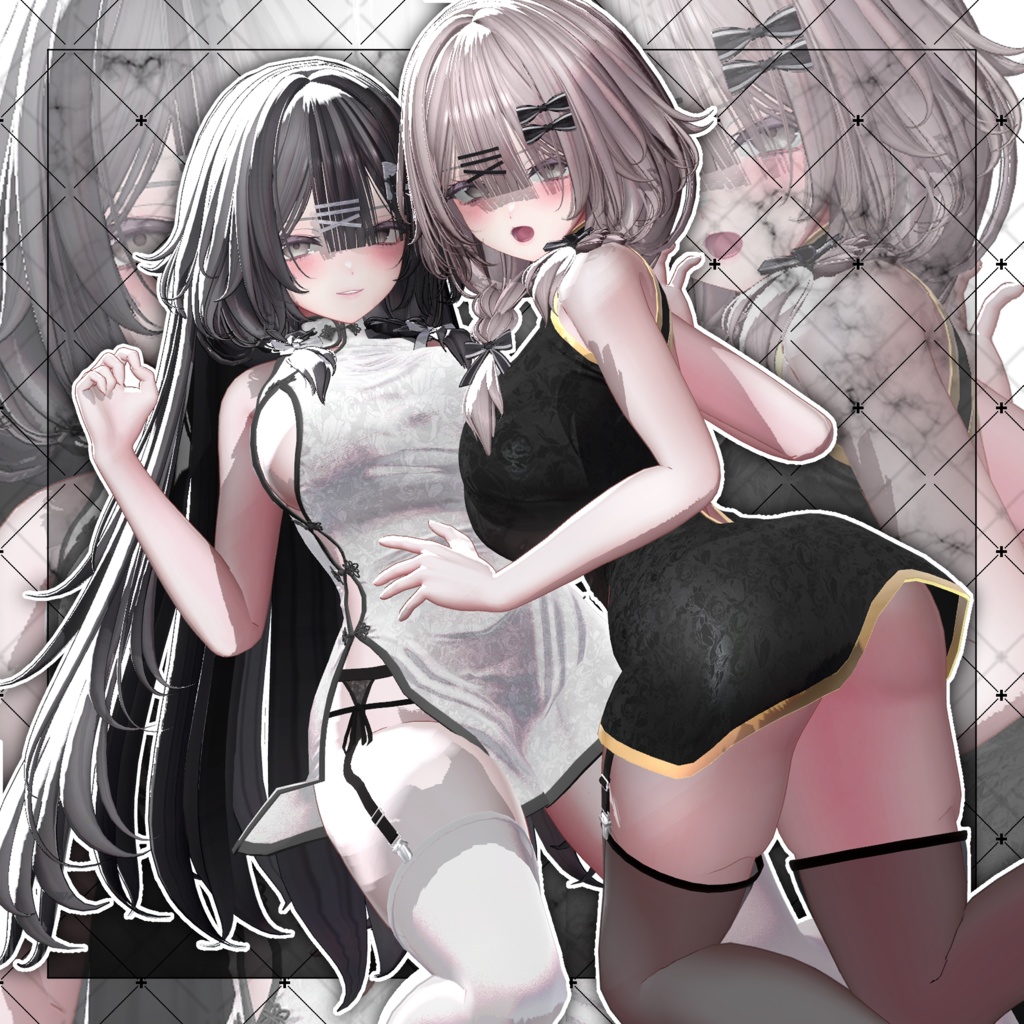 【VRC想定】Lotus BraidedBuns Hair