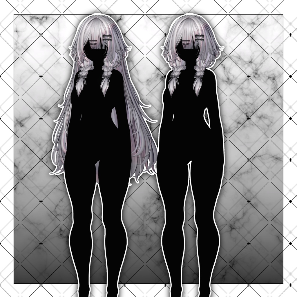 【VRC想定】Lotus BraidedBuns Hair