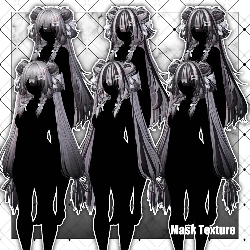 【VRC想定】Lotus BraidedBuns Hair