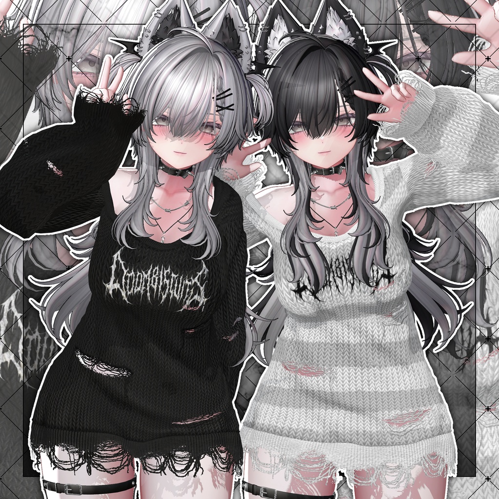 【VRC想定】Devil Long Wolf Hair