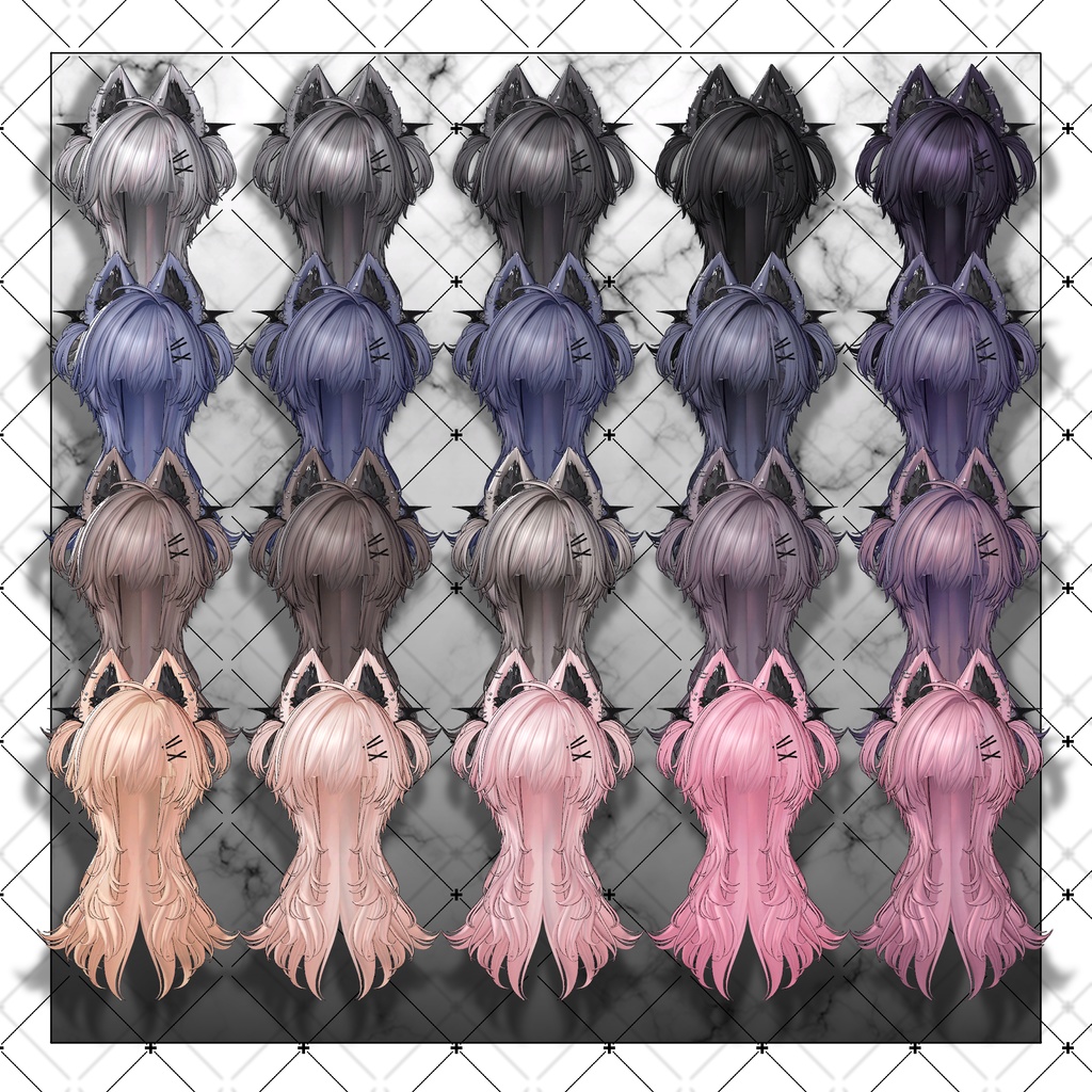 【VRC想定】Devil Long Wolf Hair