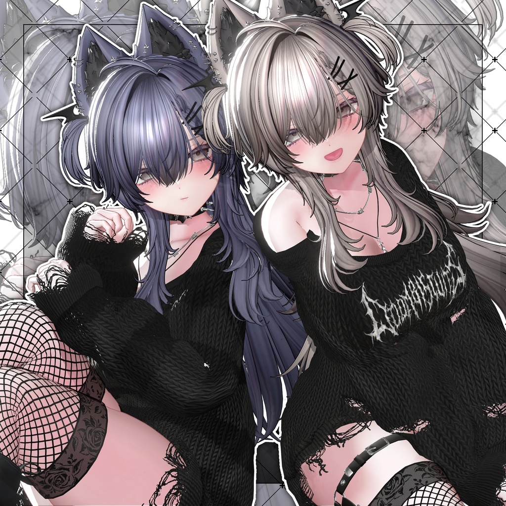 【VRC想定】Devil Long Wolf Hair