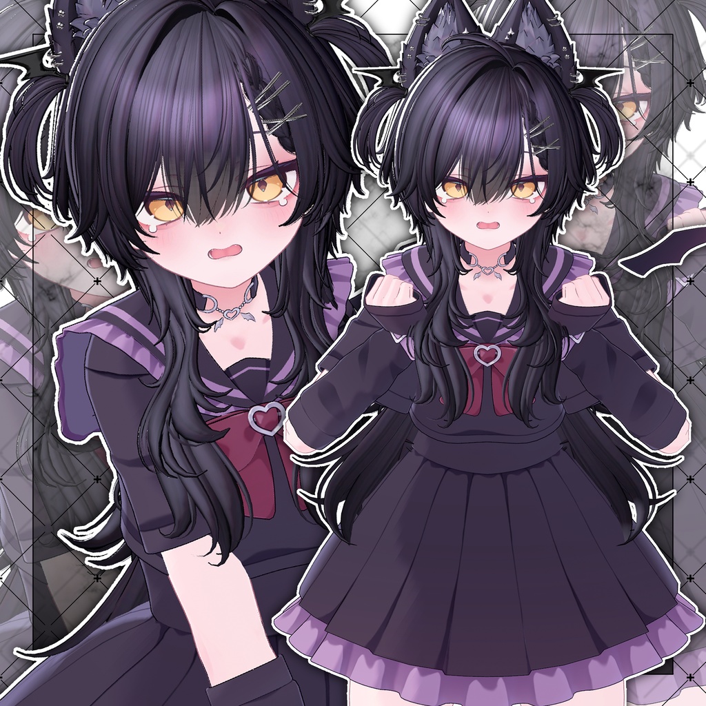 【VRC想定】Devil Long Wolf Hair