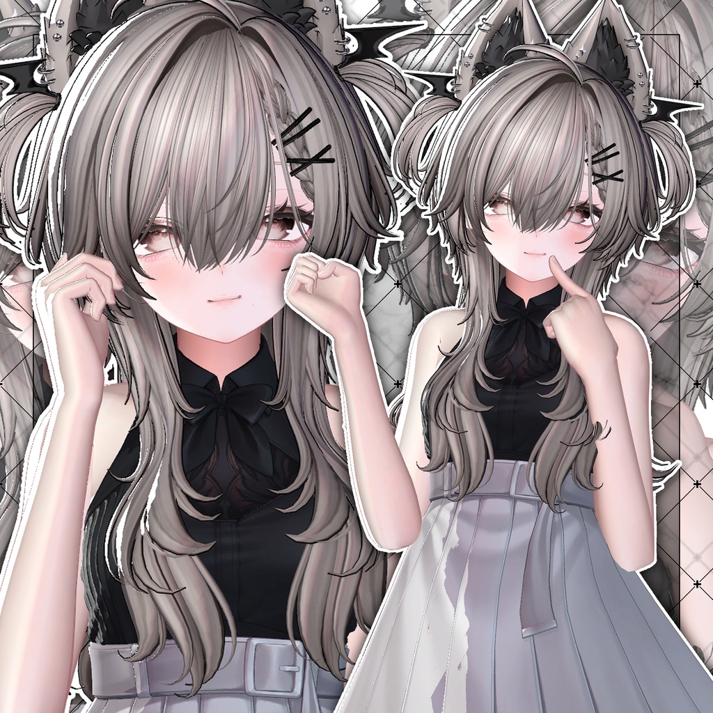 【VRC想定】Devil Long Wolf Hair