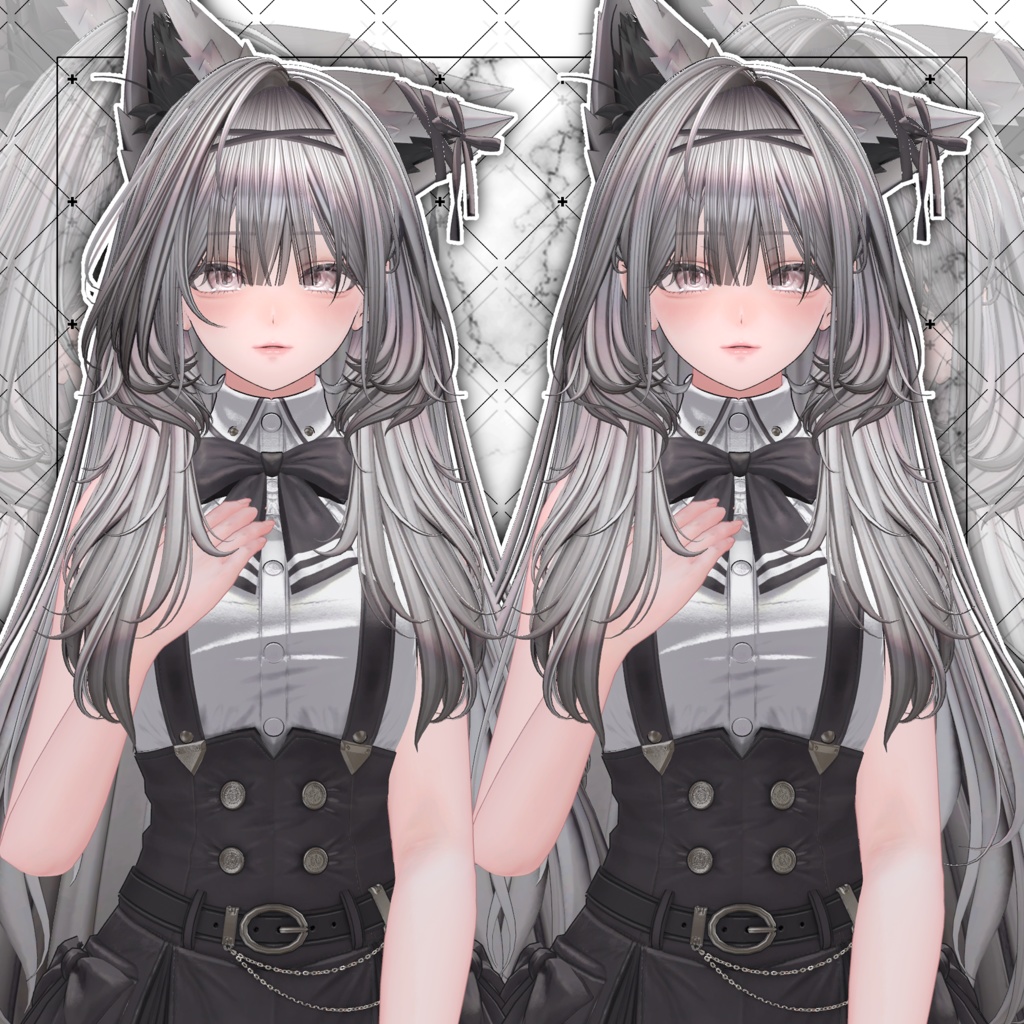 【VRC想定】Luminous Two Side Twin Tail Hair