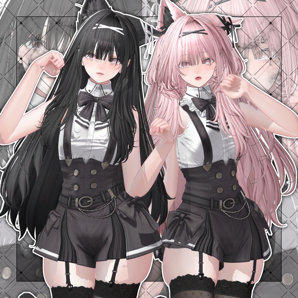 【VRC想定】Luminous Two Side Twin Tail Hair