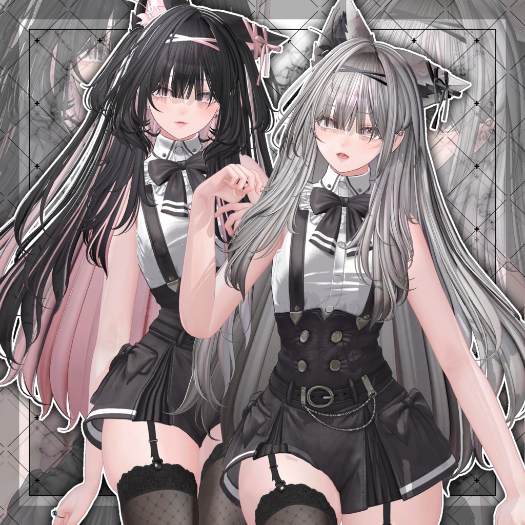 【VRC想定】Luminous Two Side Twin Tail Hair