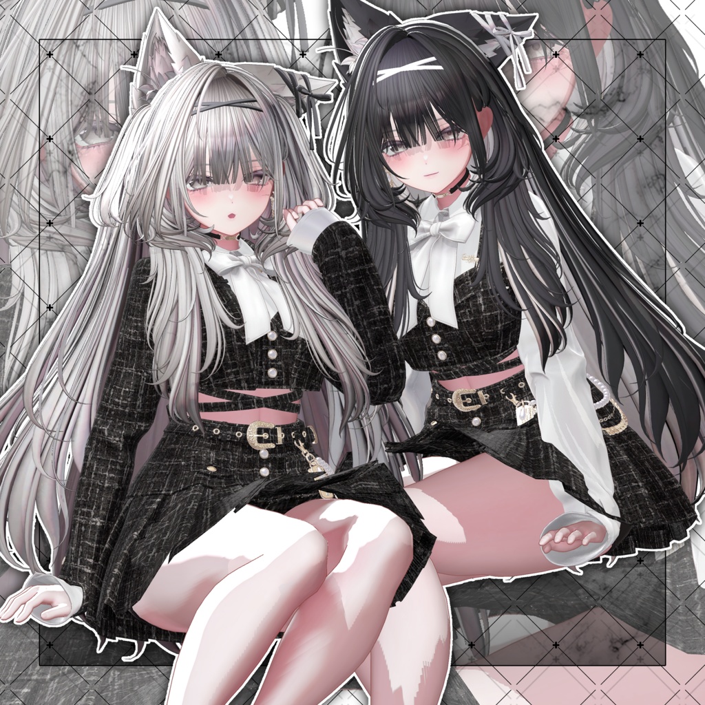 【VRC想定】Luminous Two Side Twin Tail Hair