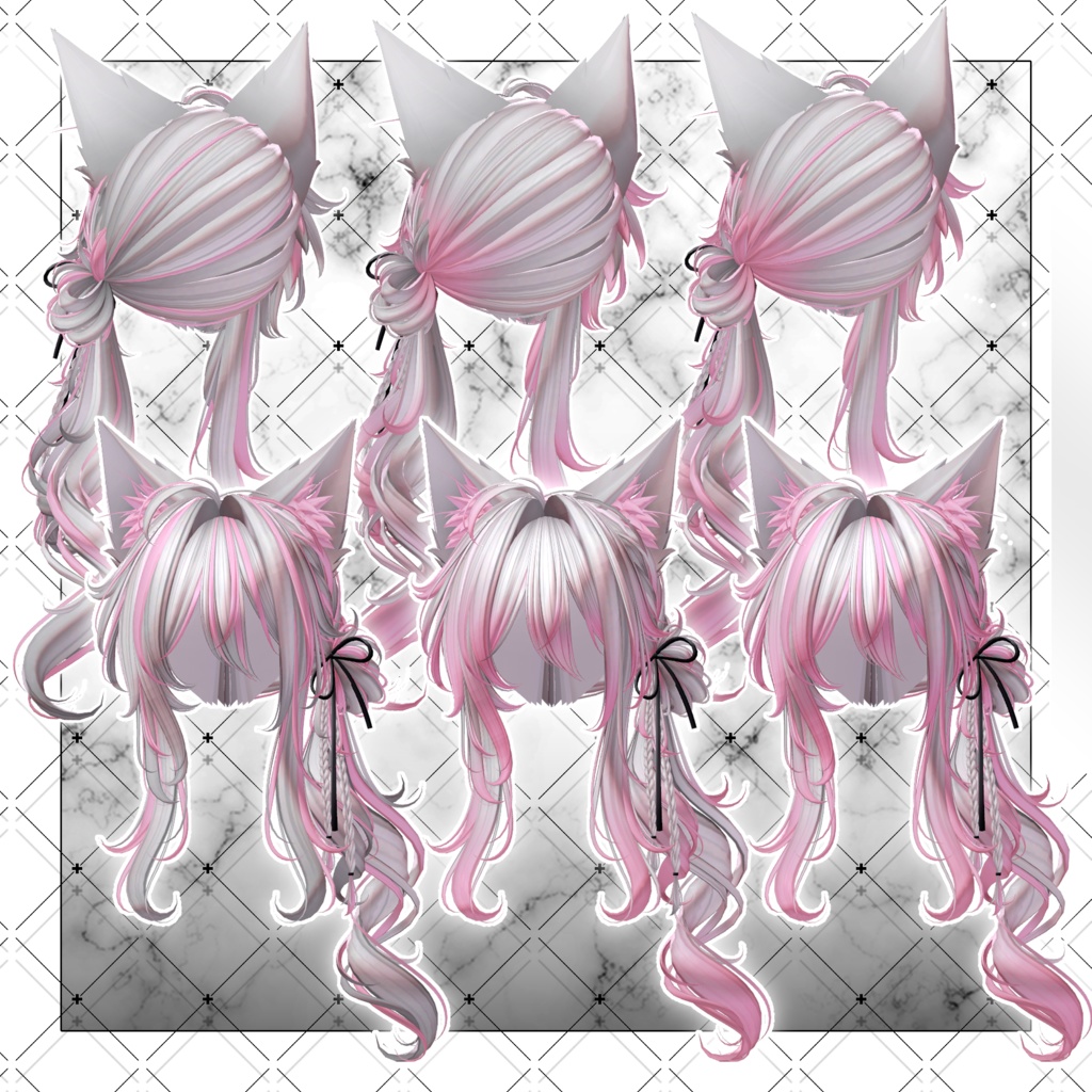 【VRC想定】Daisy Loop Braid bun Hair