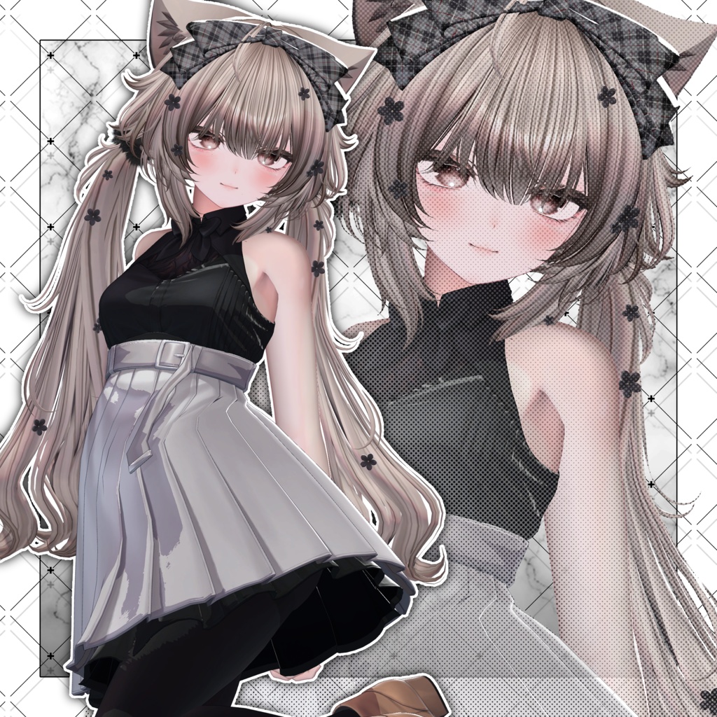 【VRC想定】Picnic low Twin Tail