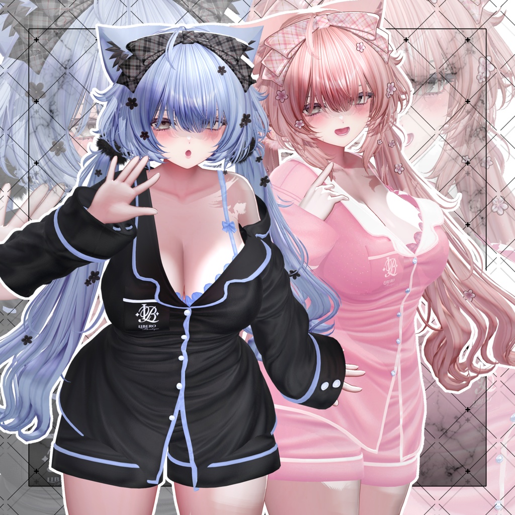 【VRC想定】Picnic low Twin Tail