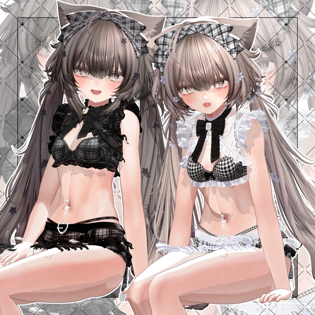 【VRC想定】Picnic low Twin Tail