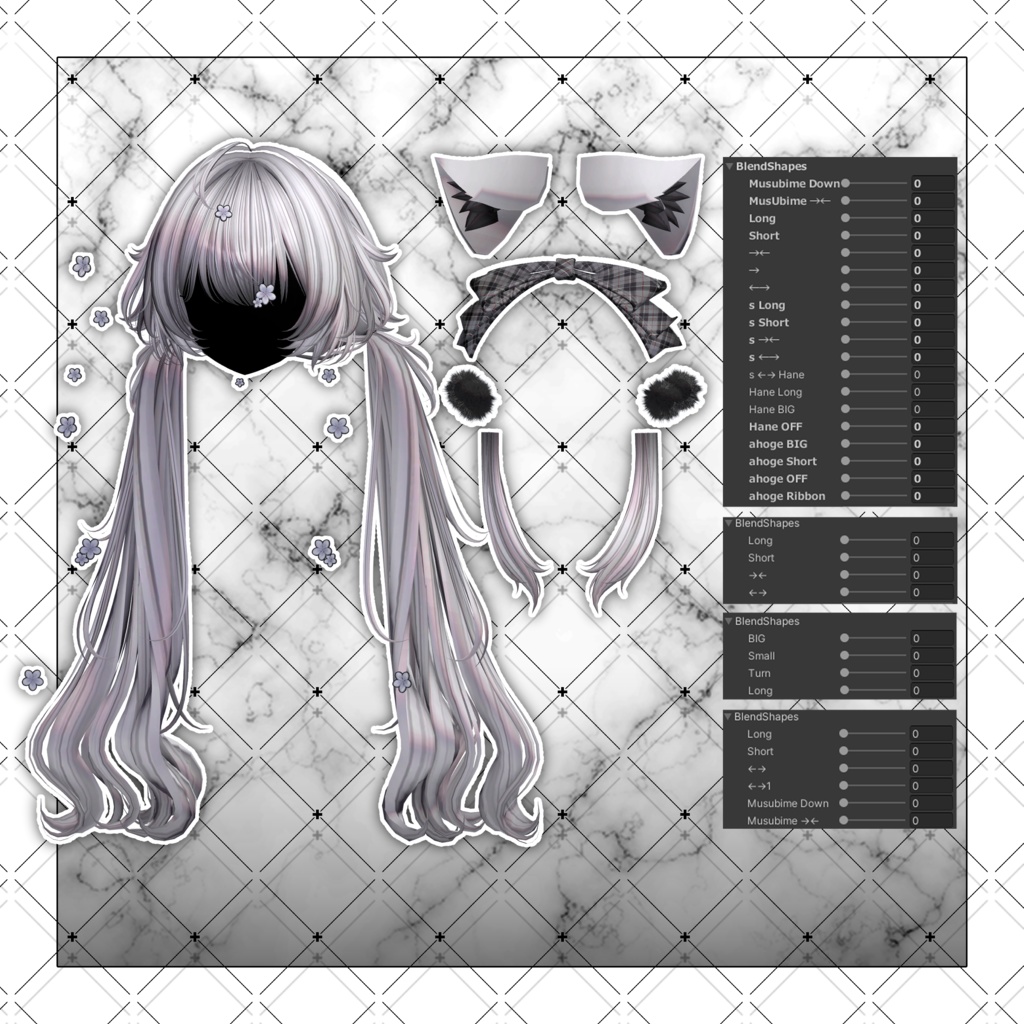 【VRC想定】Picnic low Twin Tail